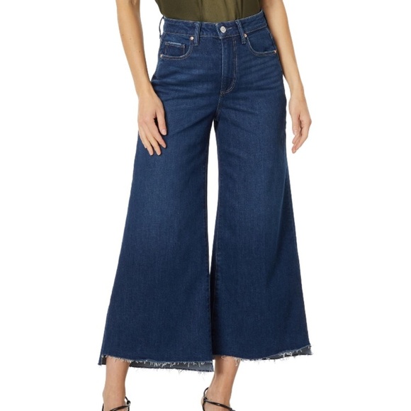 NWT PAIGE Frankie Seamed Belt Loops + Uneven Raw Hem in Gracie Lou Jeans